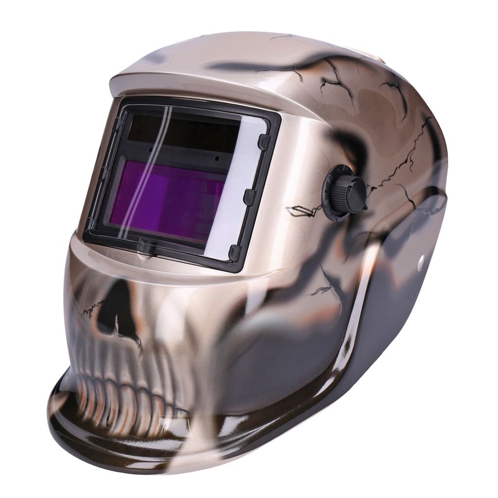 Automatik Solar Schweißhelm mit UV-Schutz, autom. Verdunkelung, Feuerhemmend, schnelle Schaltzeiten - Design: Skull