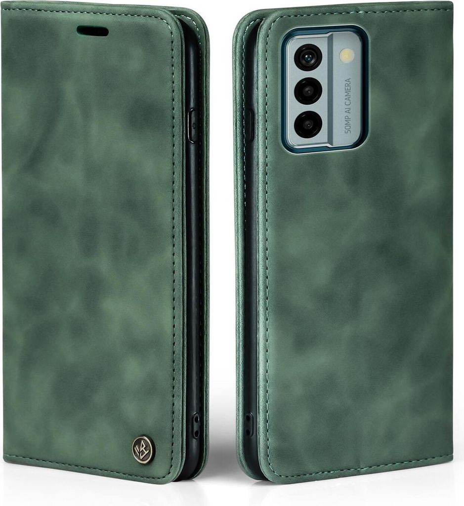 Handy Hülle für Nokia G22 Klapphülle Bookcase Flip Cover Handy Tasche Etui Farbe: Grün