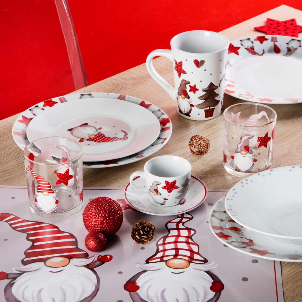 Excelsa servizio 18 piatti Ready For Christmas porcellana multicolore | Leroy Merlin