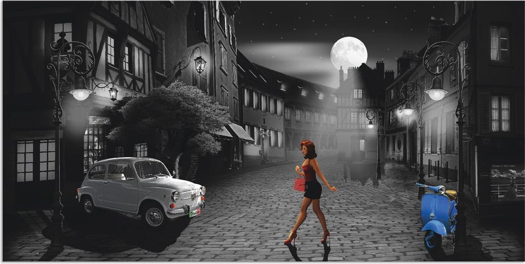 ARTland Wandbild Alu für Innen & Outdoor Feierabend in bella Italia Größe: 100x50 cm