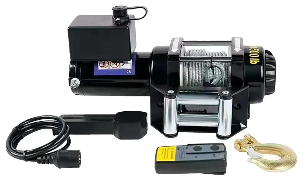 Treuil électrique 12V 4500 lbs 2041kg avec moteur puissant de 1,4 kW