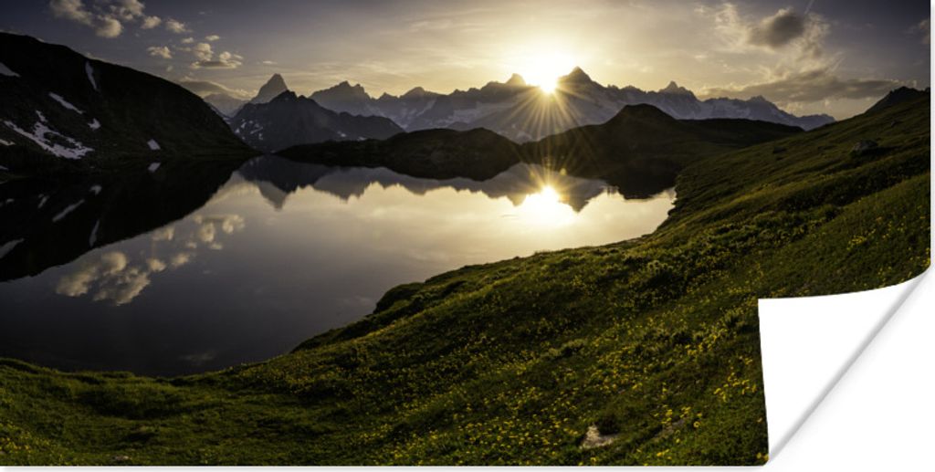 MuchoWow Poster Schweiz - Alpen - Wasser 160x80 cm - Foto Poster