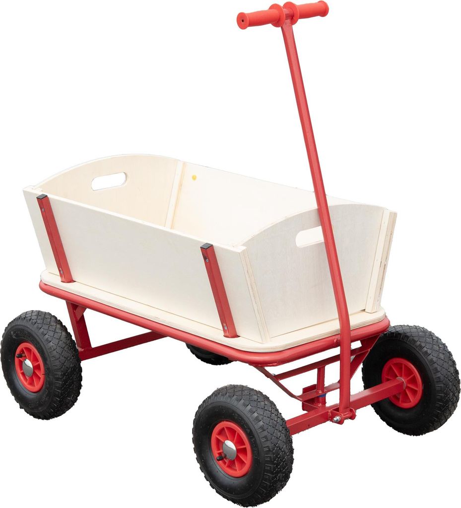 Bollerwagen Handwagen Transportwagen Holz Strandwagen Luftreifen Plattformwagen