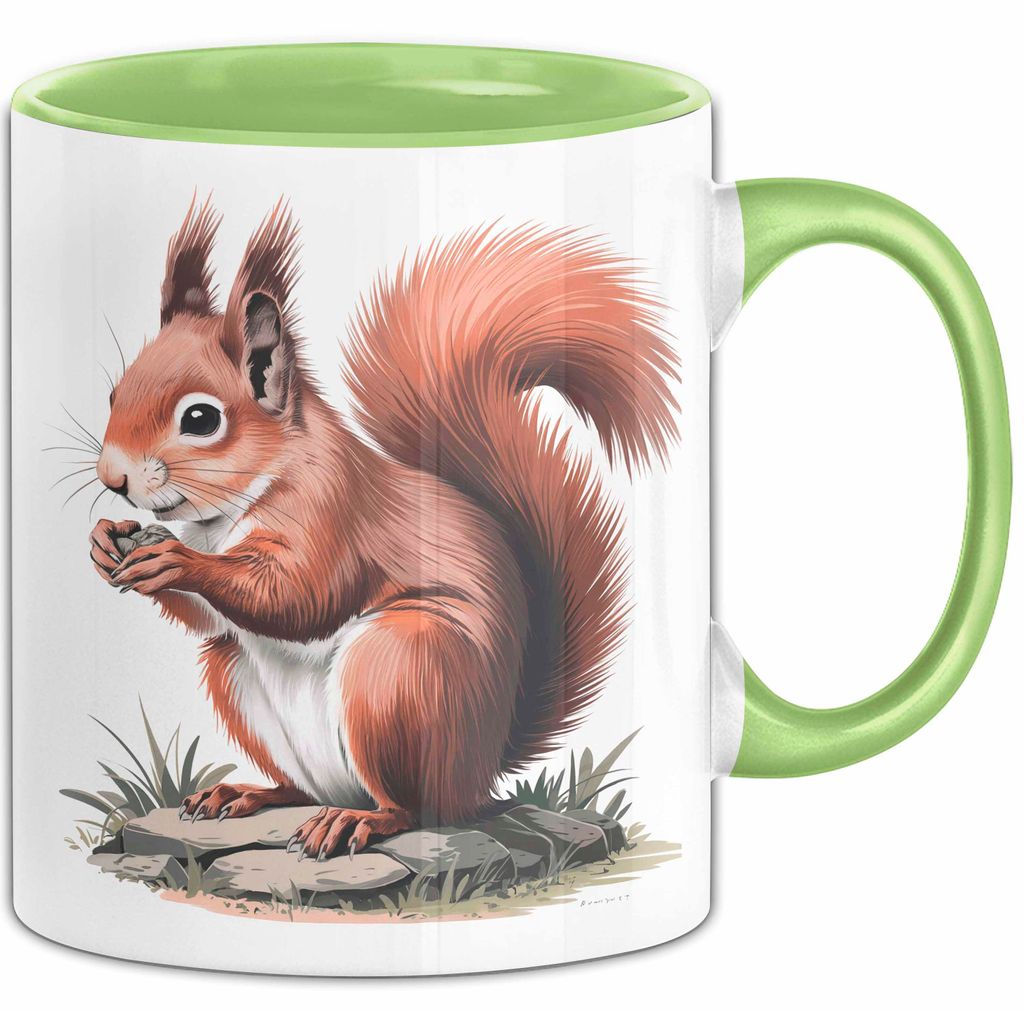 Eichhörnchen Tierliebhaber Tasse Geschenk Lustige Geschenkidee Spruch (Grün)