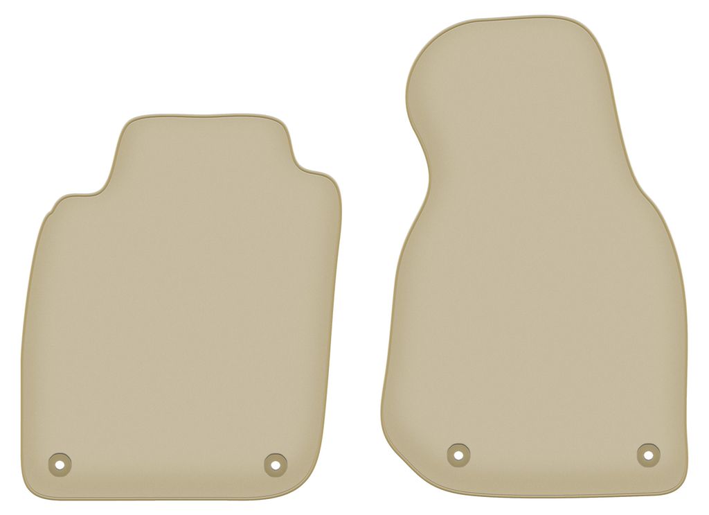 Velours-Fußmatten Vorne PREMIUM beige passend für Audi A6 C5 (1997-2005, Avant, Kombi, Limousine, quattro, allroad) – mit Befestigungen – pa...