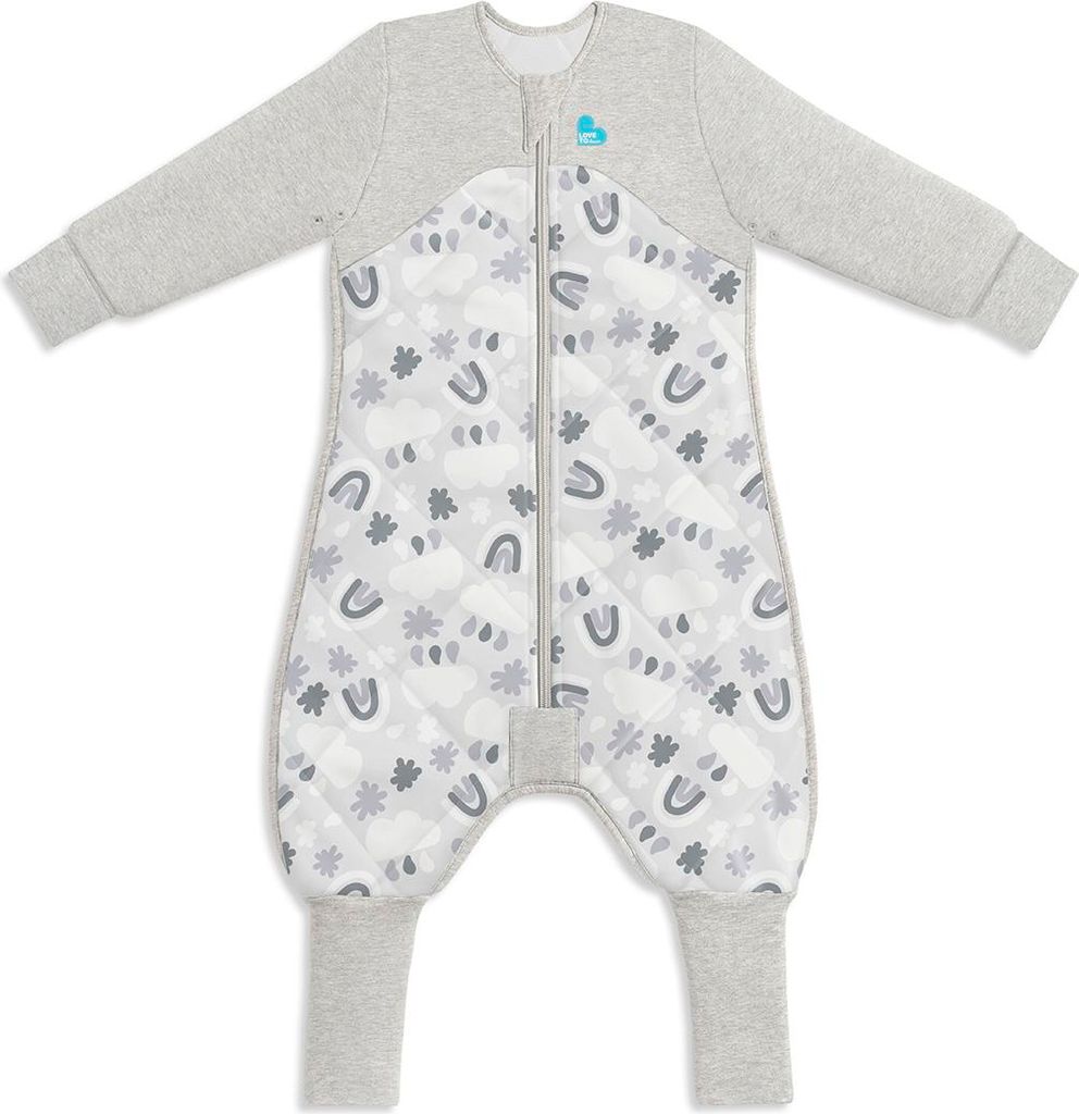 Love to Dream Schlafanzug Baumwolle/Merino Wolle Grau Wolken, 2,5T (6-12 Monate)