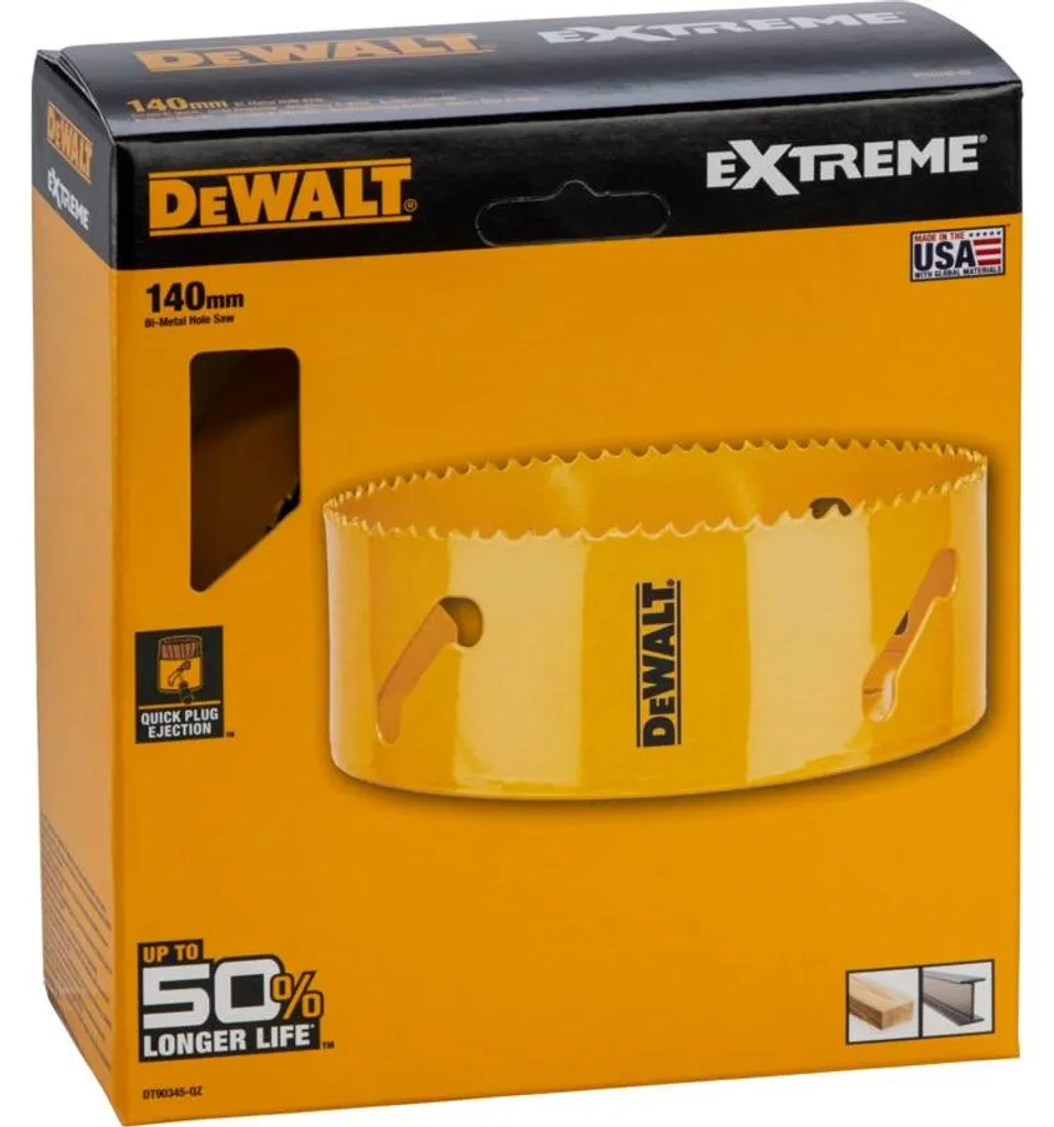 Scie cloche DeWalt 140mm DT90345-QZ avec dents en acier trempé durable