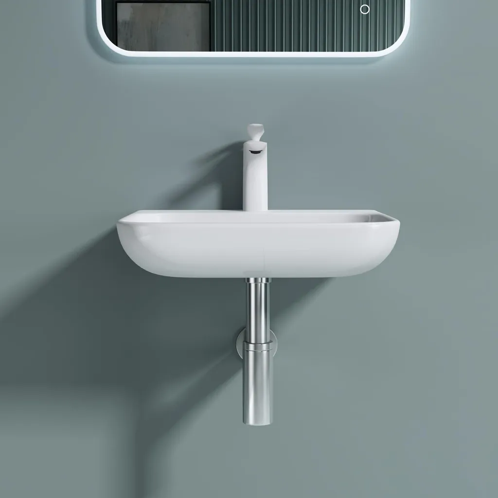 Siphon en Laiton Anti-Odeur Chromé pour Vasque - Design Rond et Robuste