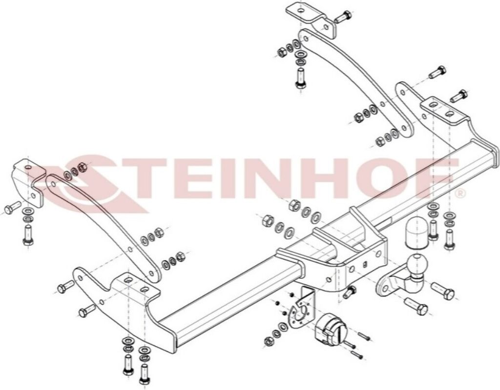STEINHOF R-141 Anhängerkupplung 2500kg Max für OPEL Vivaro B Kastenwagen (X82) für RENAULT Twingo III Schrägheck (BCM) für FIAT TALENTO Kasten...