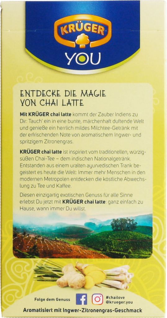 Krüger You Chai Latte Typ Ingwer-Zitronengras Fresh India Produktbild 4