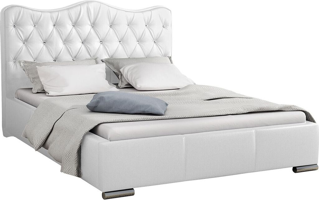 MIRJAN24 Polsterbett Santorini, Lattenrost ist integriert, Bettkasten für die Bettwäsche mit Gasdruckfeder (Farbe: Soft 017, Größe: 180 x 200 cm)