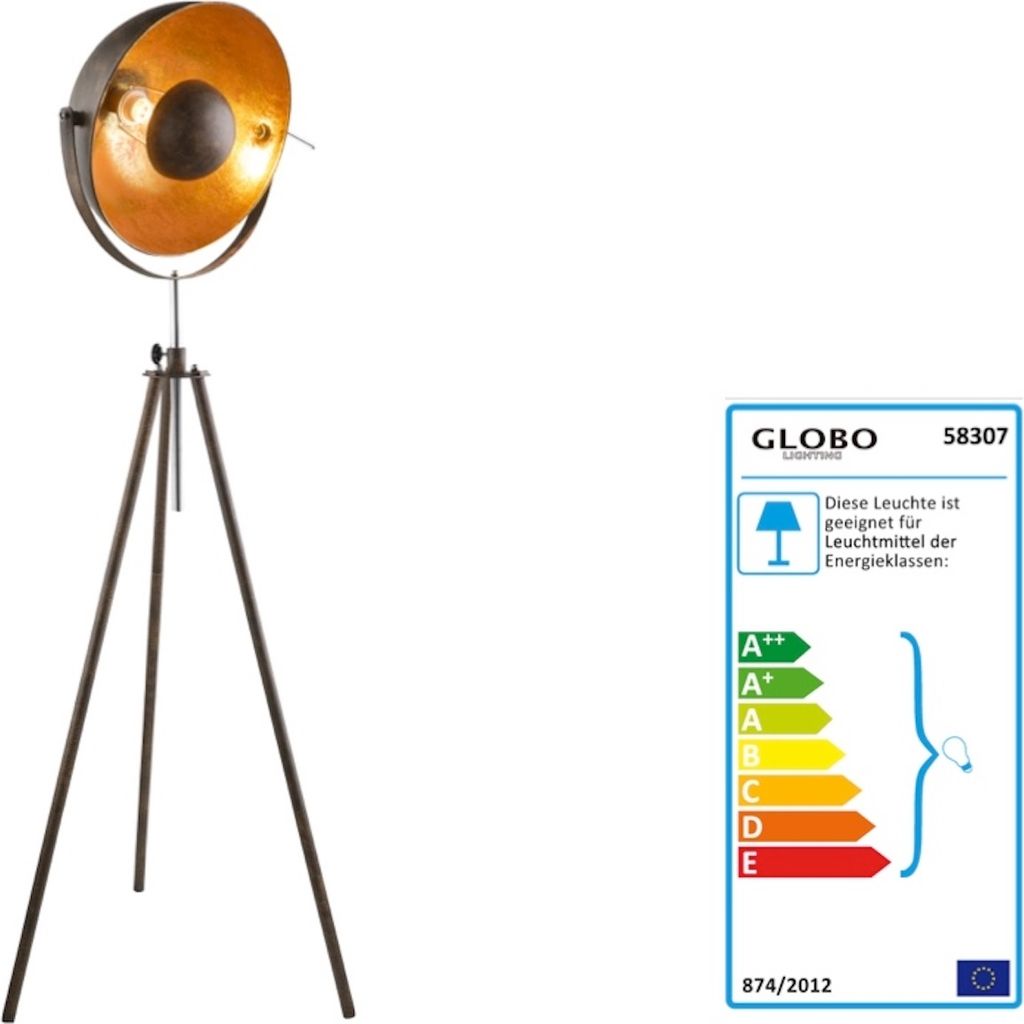 Globo Lighting stojacia lampa kovová hrdzavej farby, 1x E27 Obrázok produktu 2