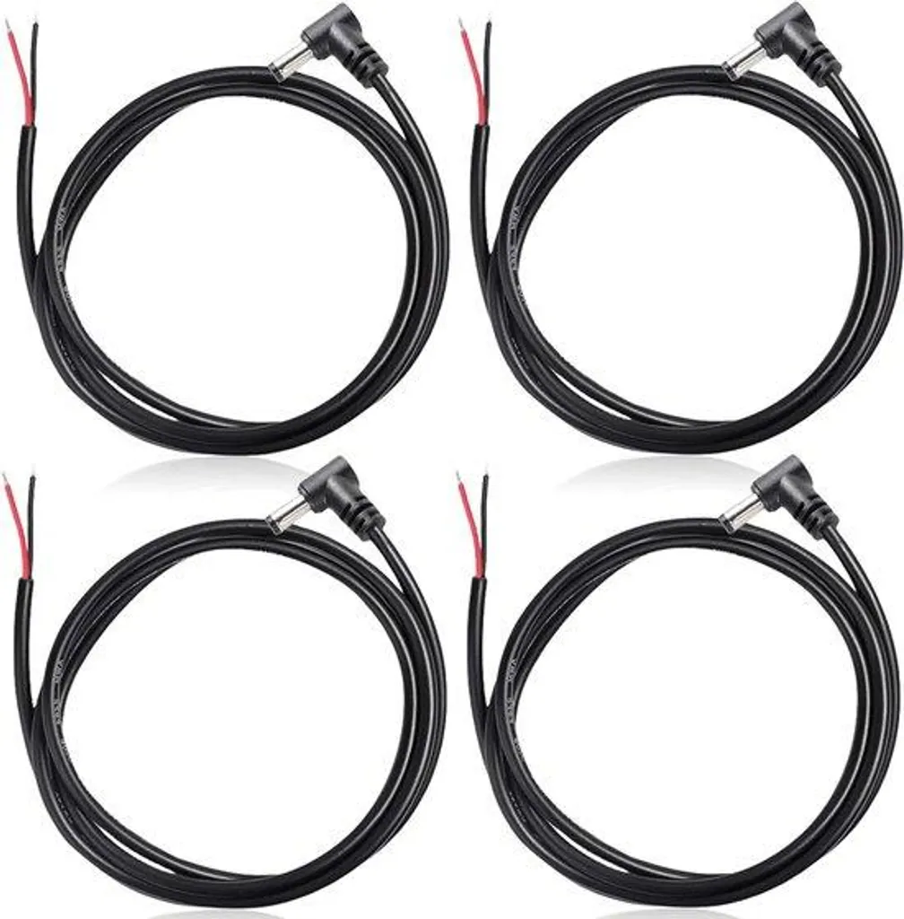 Rallonge pour caméra de surveillance 12V noir lot de 4 câbles de 1m