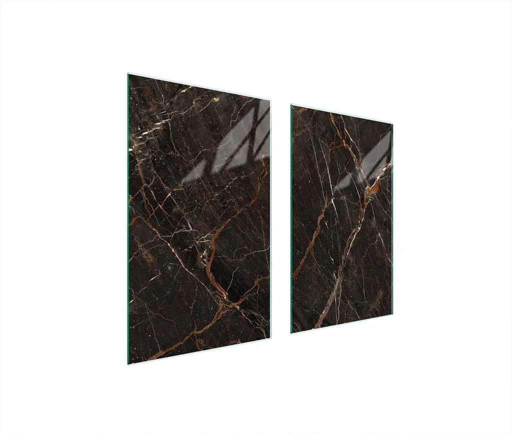 Piastre copripiano cottura 2 pezzi 75x52 ceramica copripiano cottura vetro tagliere marmo marrone