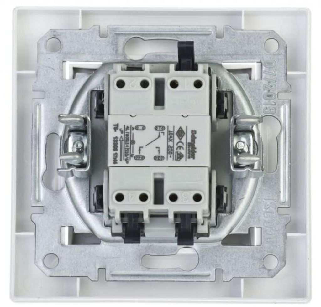 Trappenhuischakelaar met verlichting, met frame, wit, Productafbeelding 