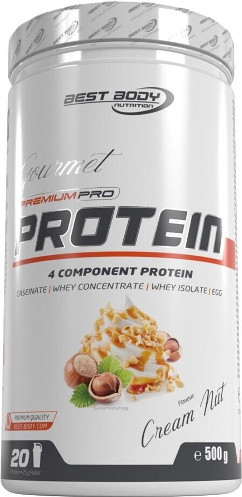 Best Body Nutrition - Gourmet Premium Pro Protein - 500 g Dose, 1 x 500 g Dose, Geschmack: Cream Nut