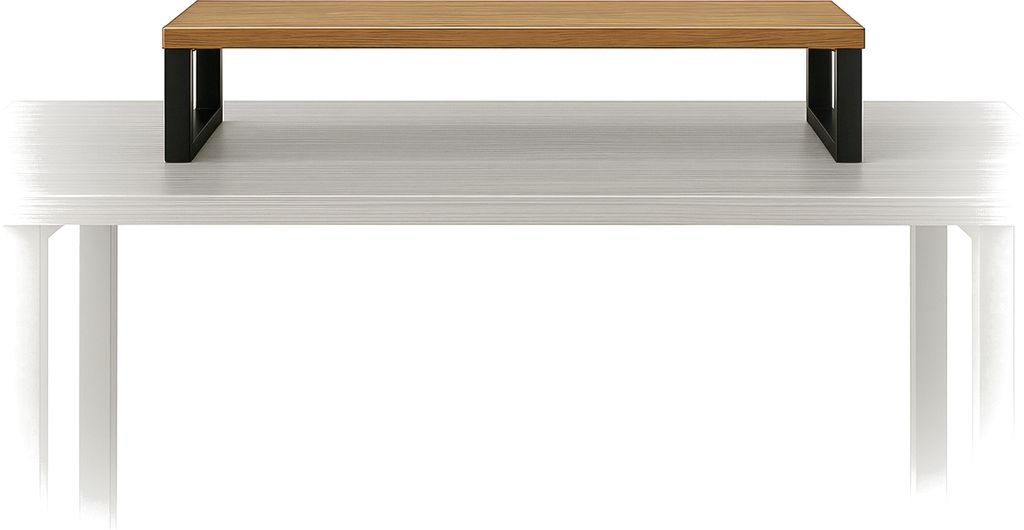 BEGRYF Monitorständer Holz dunkelbraun 90x20x10 cm Bildschirmständer mit Metallfüßen Industrial