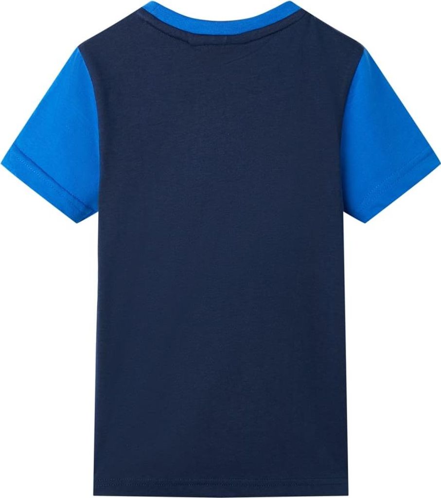 vidaXL Kinder-T-Shirt Blau und Marineblau 128