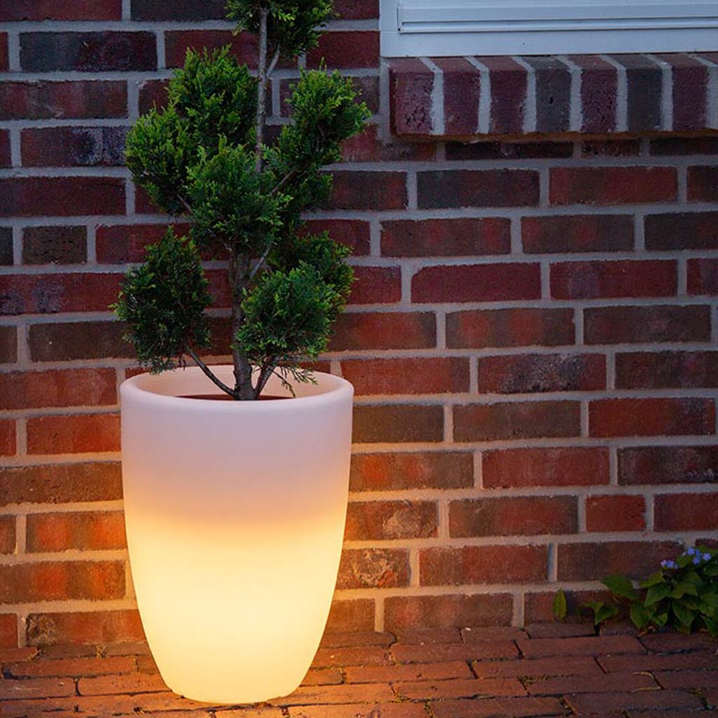 Blumenkübel beleuchtet "Shining Curvy Pot" M inkl. LED RGB E27 + Fernbedienung