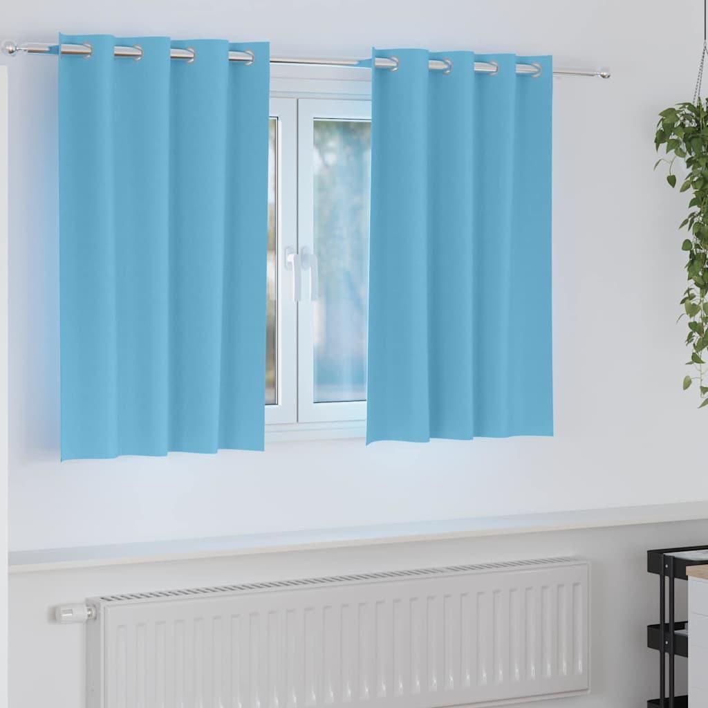 Verdunkelungs-Vorhänge mit Ringen 2 pcs Himmelblau 140 x 140 cm