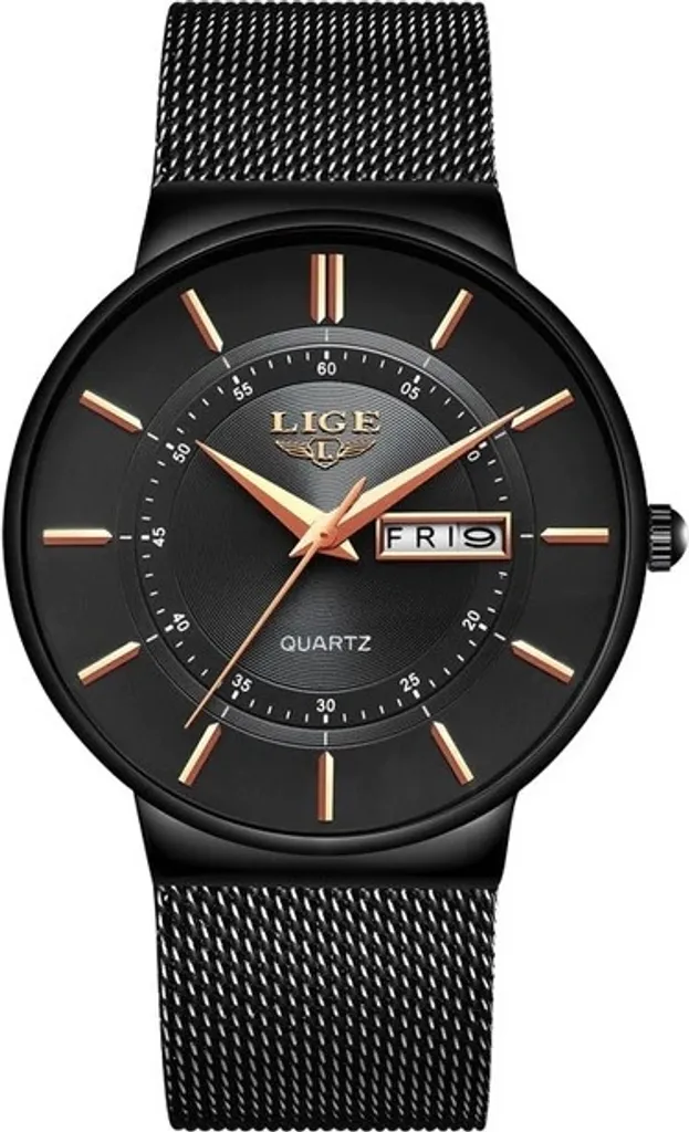 Montre Homme Résistante aux Chocs LIGE King KP6316 avec Cadran Acier