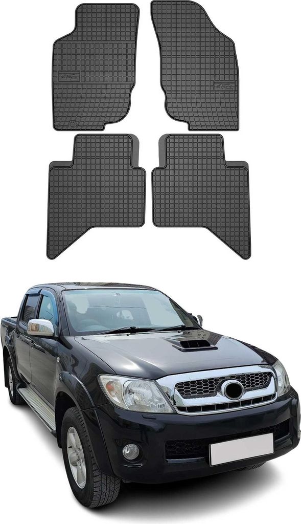 2005-2015 Toyota Hilux Fußmatten Gummi Schwarz 4 tlg Produktbild 