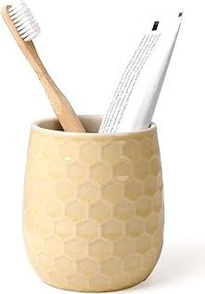 ANTIS'S HOME Bicchiere Portaspazzolino Giallo 410 ml - Vetroceramica