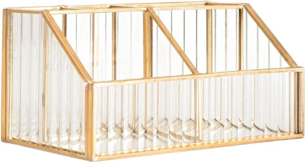 HOMLA GRAZIA gestreifter Glas-Organizer 17,5x10x8,5 cm