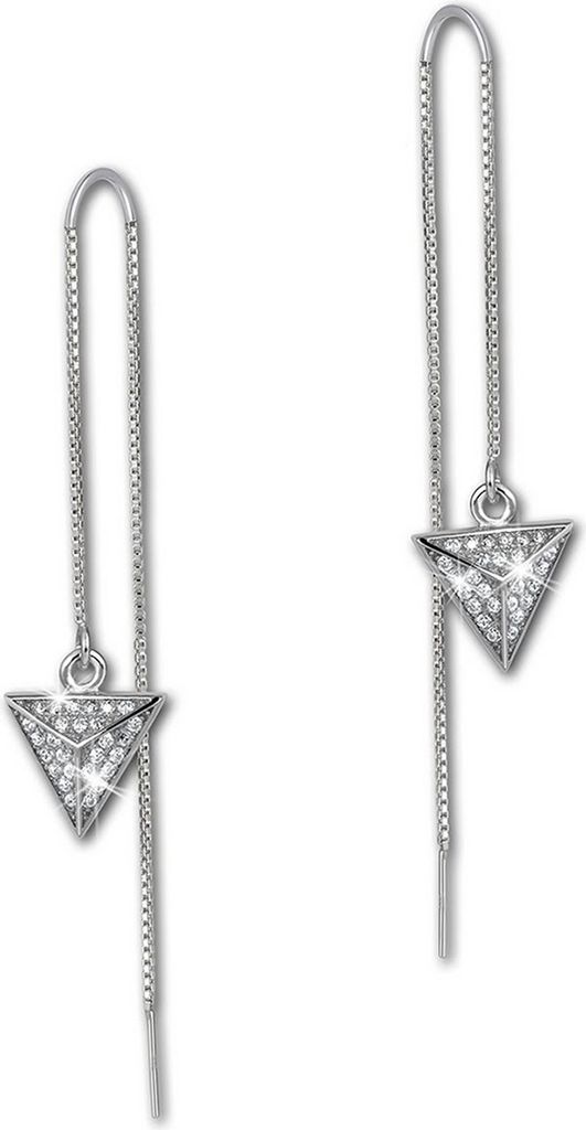 SilberDream Damen Ohrringe Dreieck Zirkonia weiß Ohrhänger 925 Silber D2GSO441W