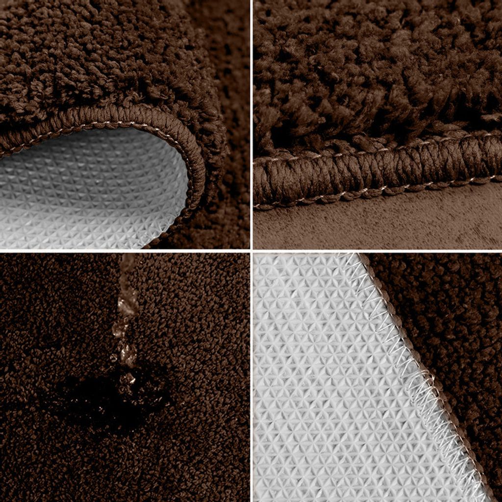 3-teiliges Badezimmer Teppich-Set, rutschfeste Microfaser, Produktbild 5