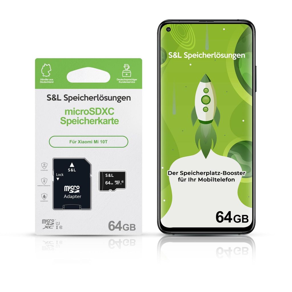 microSD Speicherkarte S&L für Xiaomi Mi 10T - Speicherkapazität: 64 GB