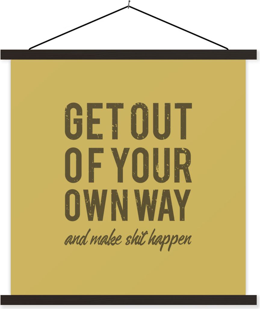 MuchoWow Textilposter Jahrgang - Text - Gelb 40x40 cm mit schwarzem Rahmen - Fotos