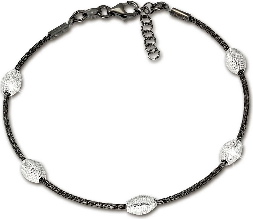 SilberDream 19-21cm Armband Fantasie silber schwarz Damen Schmuck D2SDA2469S
