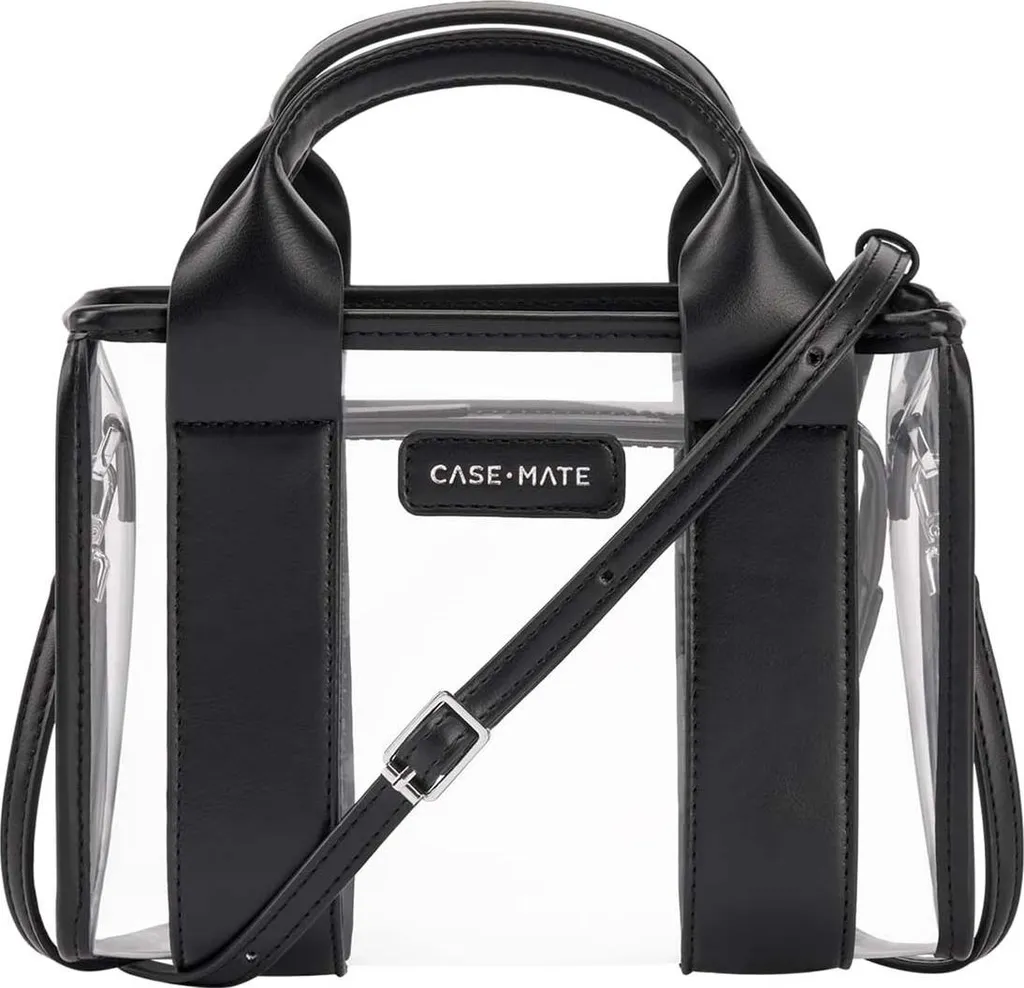 Case-Mate Borsa Trasparente Nera - Tracolla Impermeabile Trendy