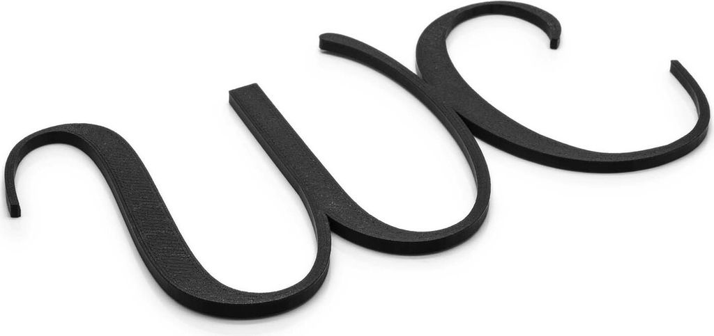 Zwayve WC Türschild Klo Schild Toiletten 3D Schriftzüge Gästetoilette Toilettenschild Selbstklebend Schwarz