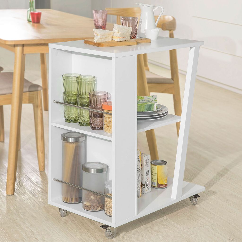 SoBuy FKW77-W Design Servierwagen Küchenwagen Beistellwagen Produktbild 4