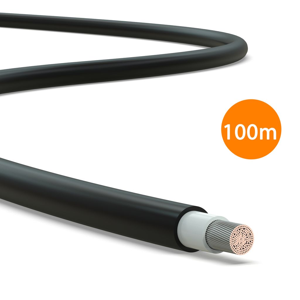 ORSEM 100m Premium Solarkabel Solarleitung 6mm² PV Kabel H1Z2Z2-K Solar Anschlusskabel Photovoltaik Anlagen Halogenfrei Kupferkabel Schwarz