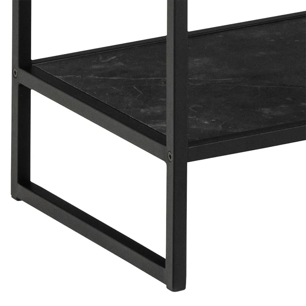 Bibliothèque gain de place Strington étagère 5 tablettes noire
