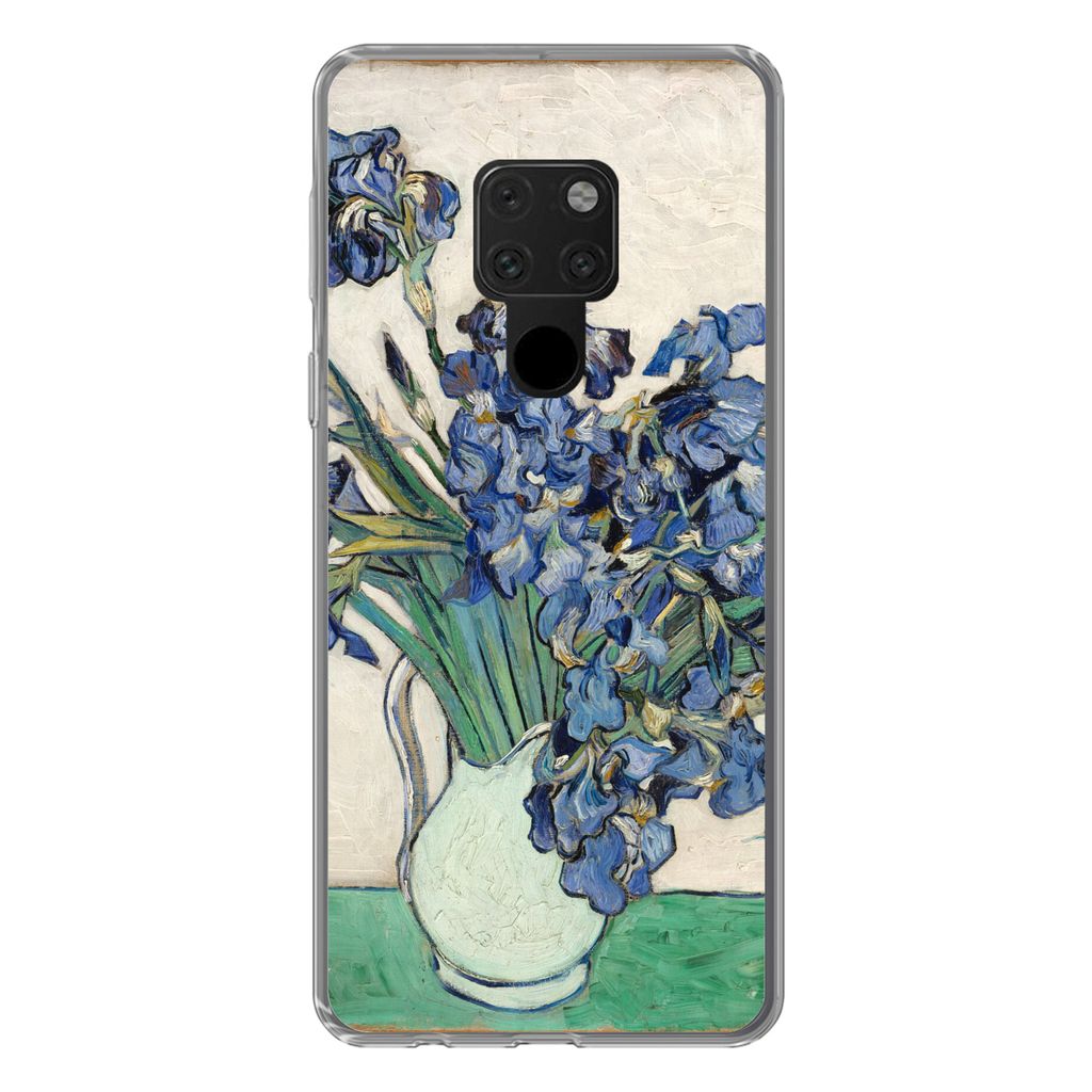 MuchoWow Handyhülle Schutzhülle Hülle für Huawei P40 Lite Stilleben mit Schwertlilien - Vincent van Gogh Silikon Softcase Handy Hülle - Handy