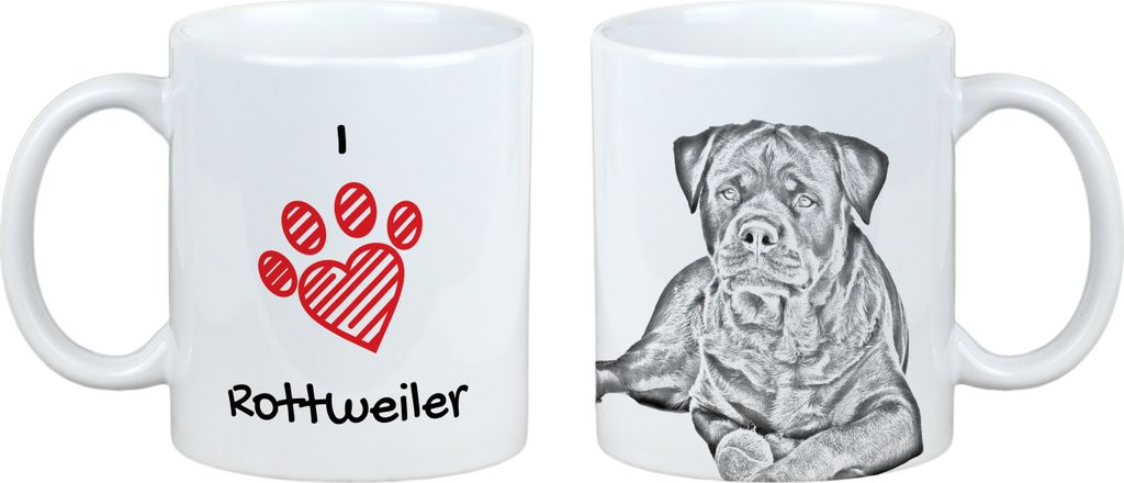 Rottweiler - Tasse mit Hund, entzückende Tasse mit Grafik, Geschenk mit Ihrem Foto von der Marke Art-Dog
