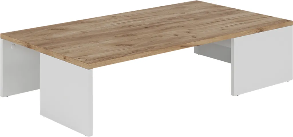 Table basse pour salon cosy Vicco Hardi chêne et or de 90 cm