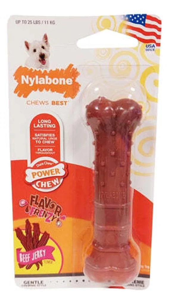 Nylabone Dura Chew Beef Jerkey texturé, jouet chien saveur bœuf durable