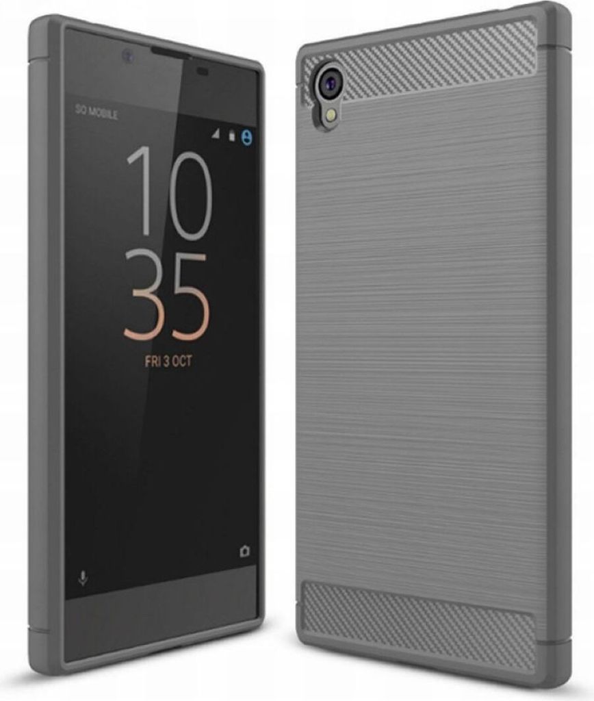 Sony Xperia Z6 TPU Case Carbon Fiber Optik Brushed Schutz Hülle Grau