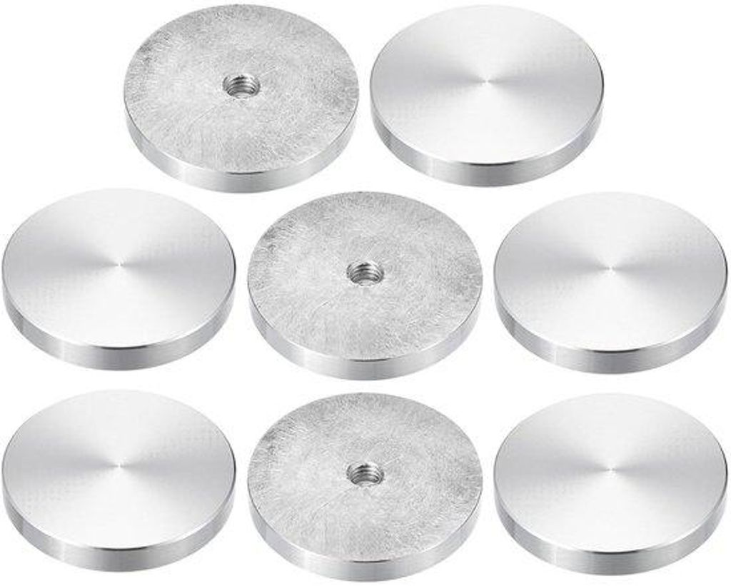 Aluminium-Scheiben-Set 50 mm Durchmesser M8 Gewinde, runde Form, Set aus 8 Stücken