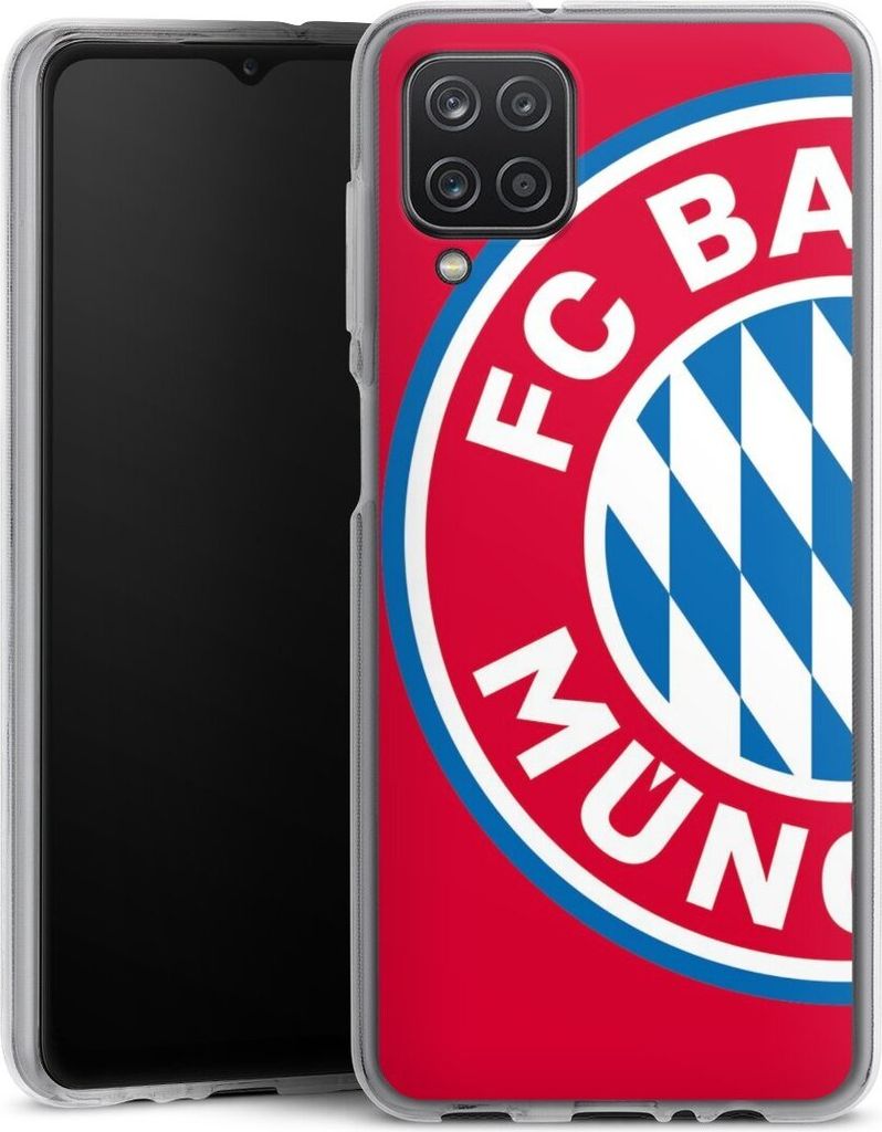 DeinDesign Handyhülle für Samsung Galaxy A12 Silikon Hülle Case Smartphone Schutzhülle FC Bayern München FCB Offizielles Lizenzprodukt
