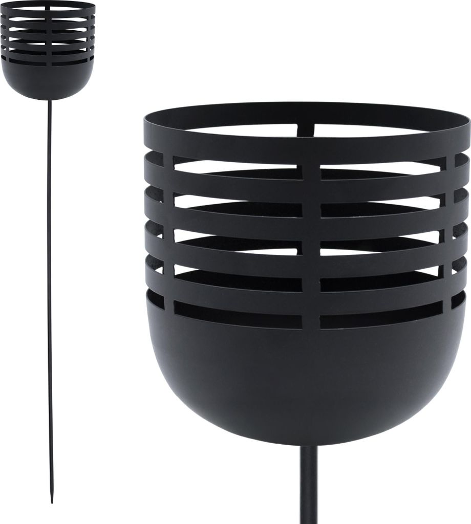 2.06 Windlicht Gartenstecker in schwarz - ca. 100 cm x Ø 14 Produktbild 