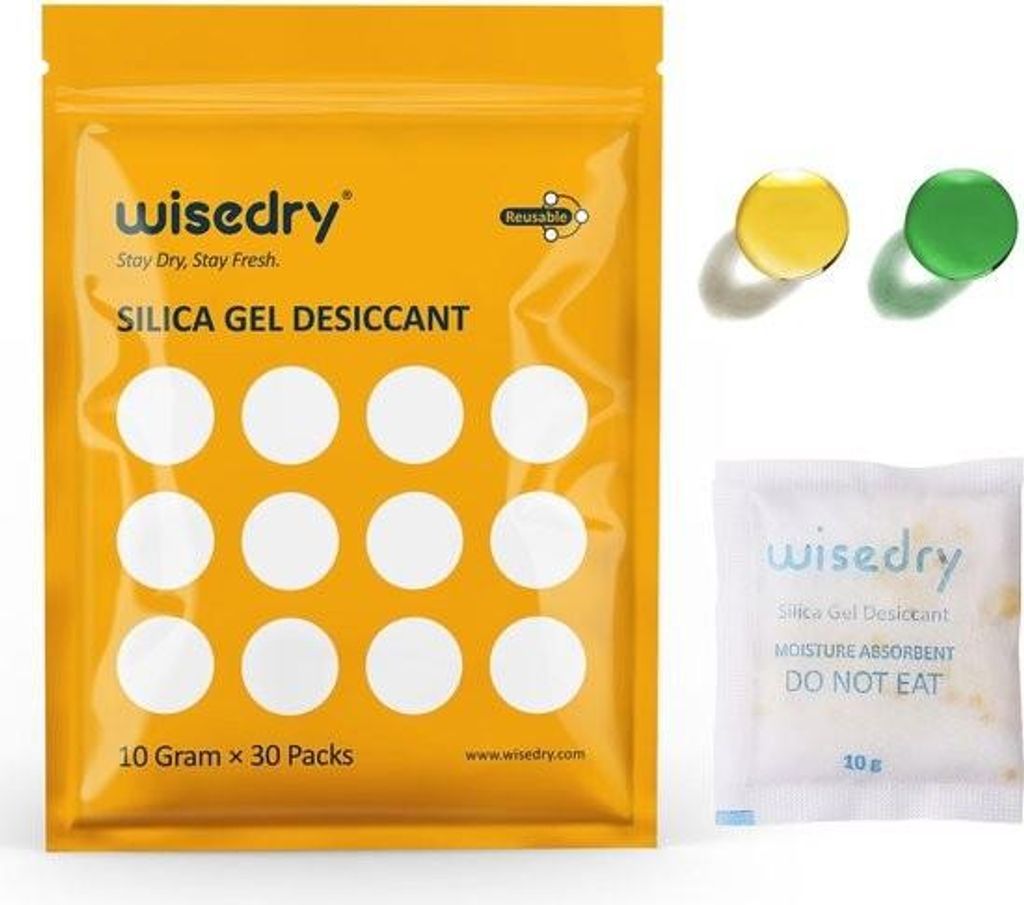 Silicagel-Beutel mit Feuchtigkeitsindikator – 10 g x 30 Stück zur Feuchtigkeitsentfernung