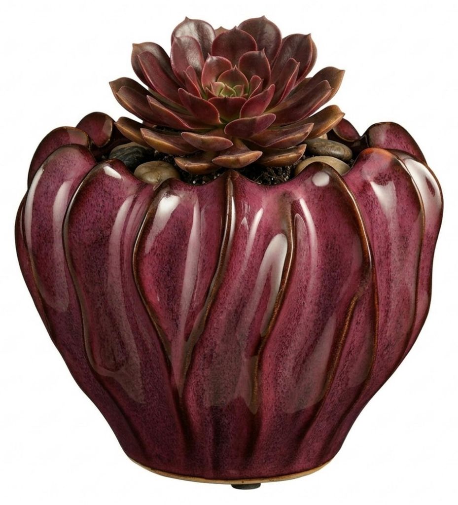 Mica Decorations Pflanzen-/Blumentopf Thom - bordeauxrot - Produktbild 