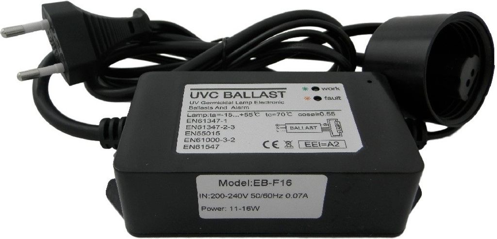 Alimentation pour lampe UV 4 broches de 11 à 16 Watt T5 Image du produit 