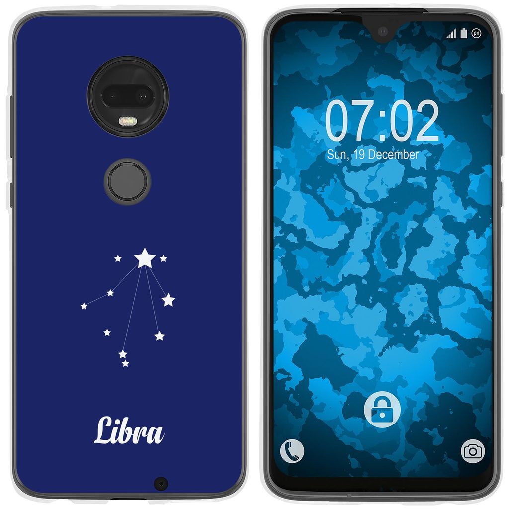 PhoneNatic Case kompatibel mit Motorola Moto G7 Plus Silikon-Hülle SternzeichenLibra M9